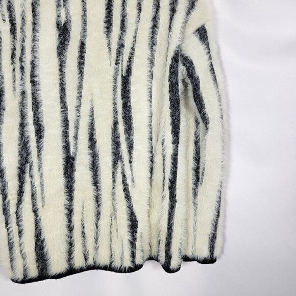 Anthropologie Women's Cindy Eyelash Half Zip Pullover Fuzzy Sweater Size S - Picture 10 of 15